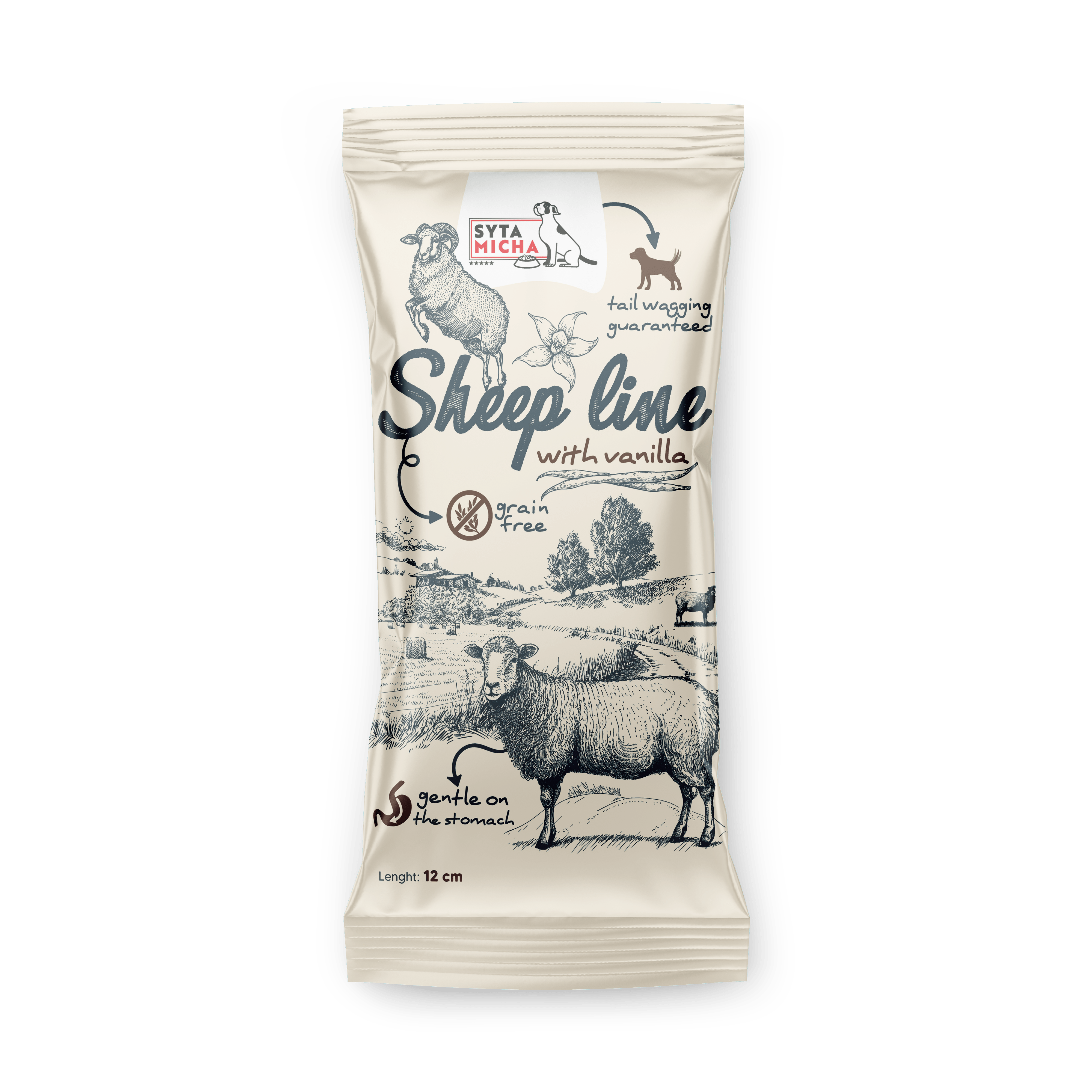 Syta Micha Kutyajáték juhászkutya rágcsáló csont vaníliás ízben 12cm