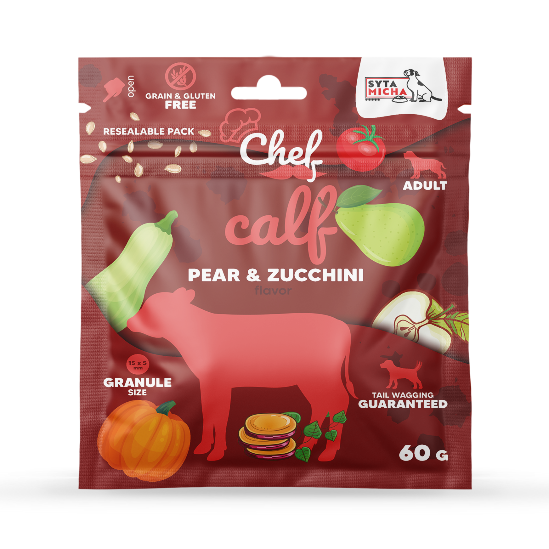 ÉCHANTILLON Croquettes pour chiens Veau, poire et courgette 60g