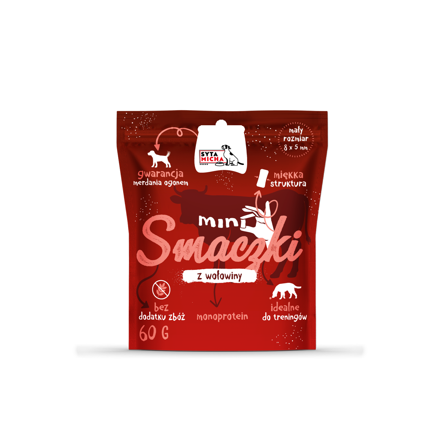 Mini dog treats with beef 60g