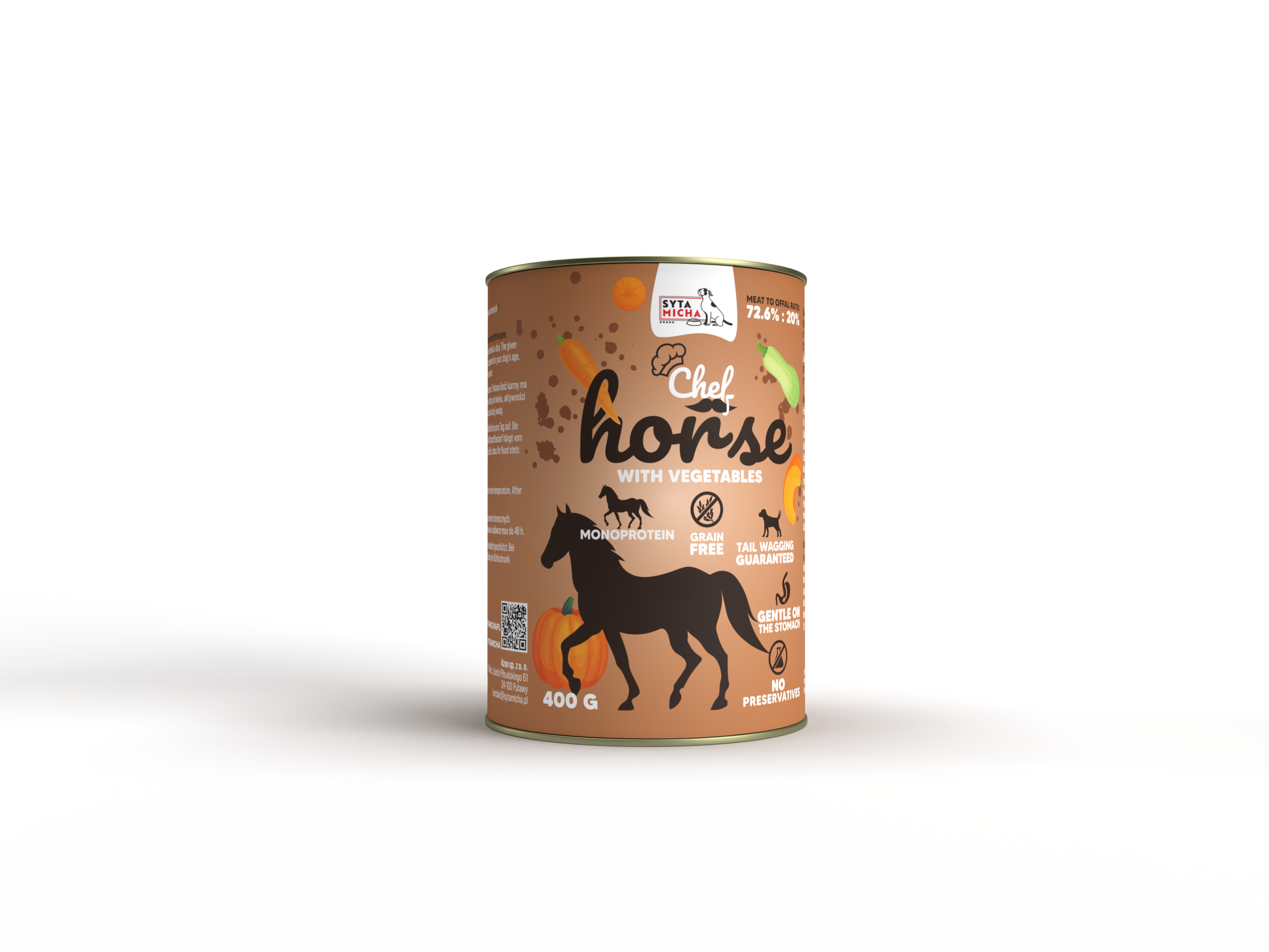 Wet dog food Horse with vegetables 400g