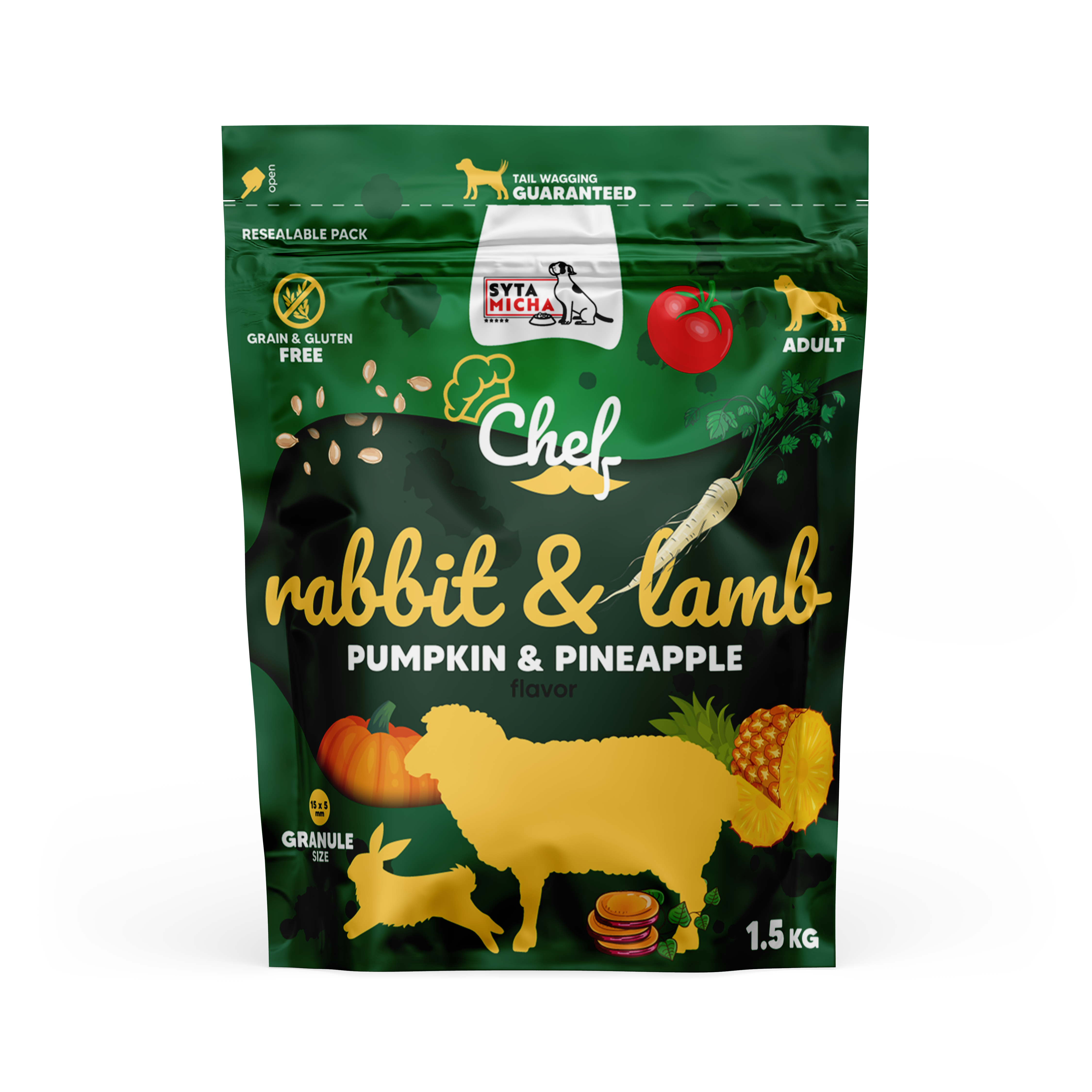 Dry dog food Rabbit and lamb, pumpkin and pineapple 1.5kg