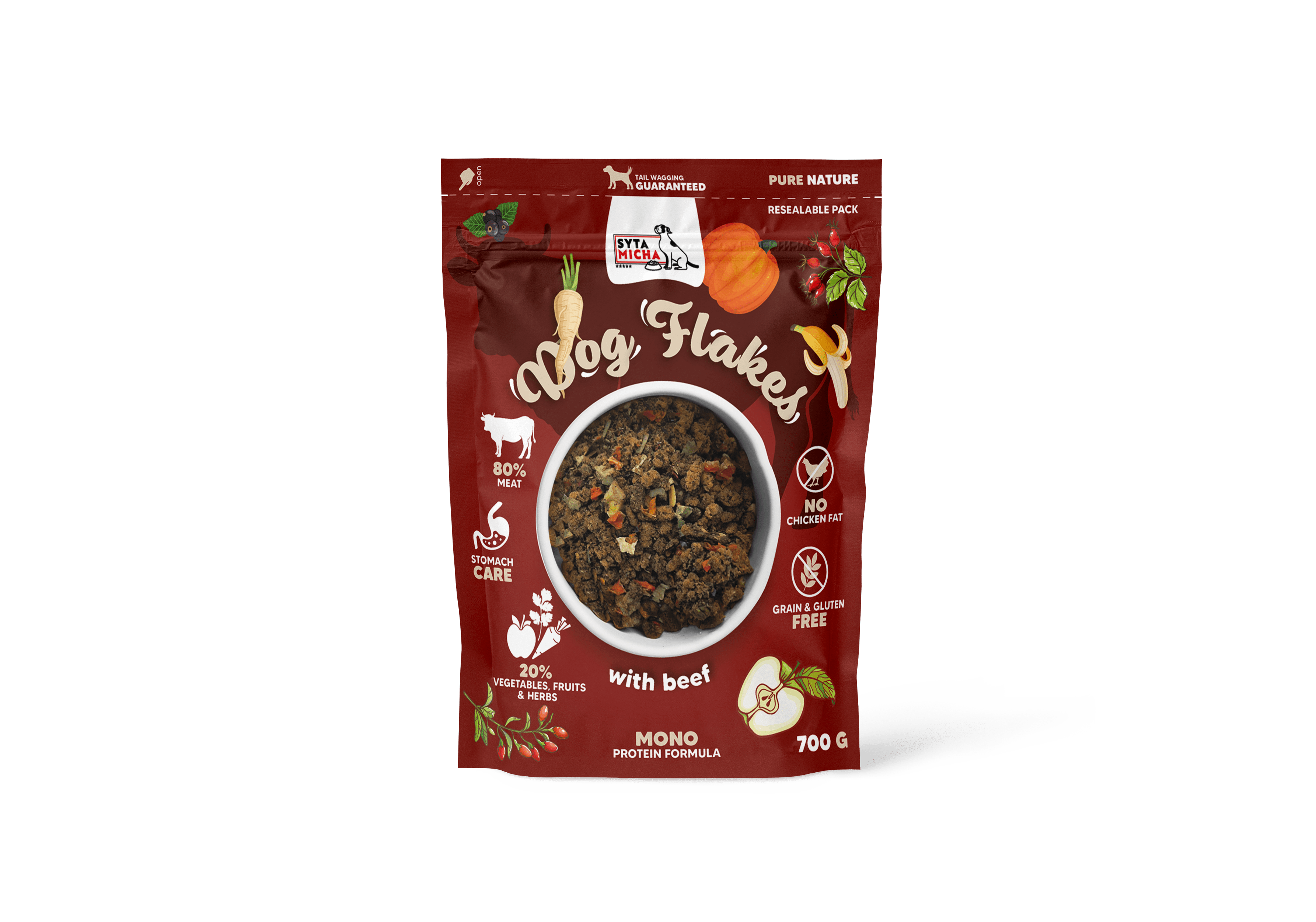 Syta Micha Dog flakes dried dog food Beef 700g