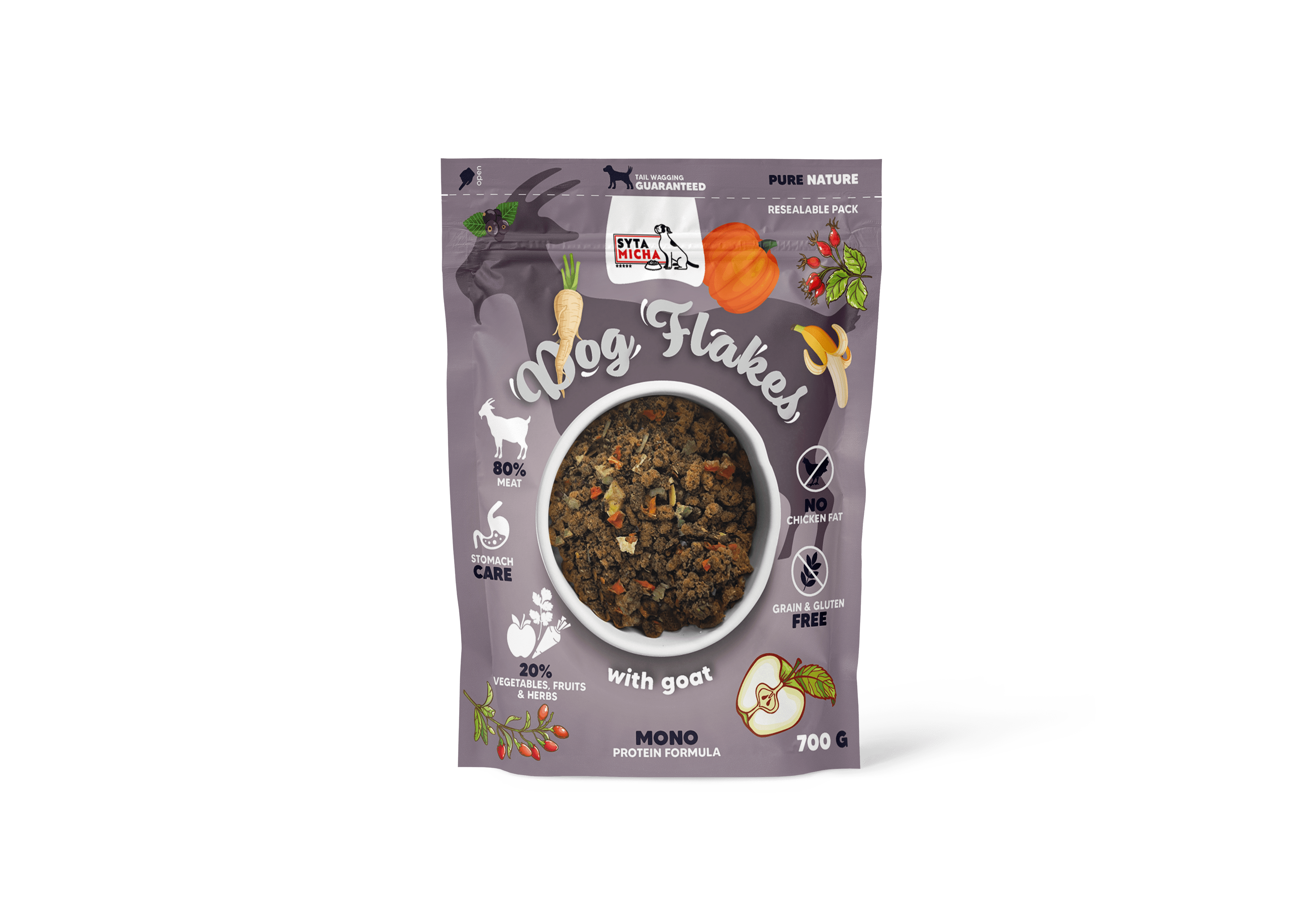 Syta Micha Dog flakes dried dog food Goat 700g