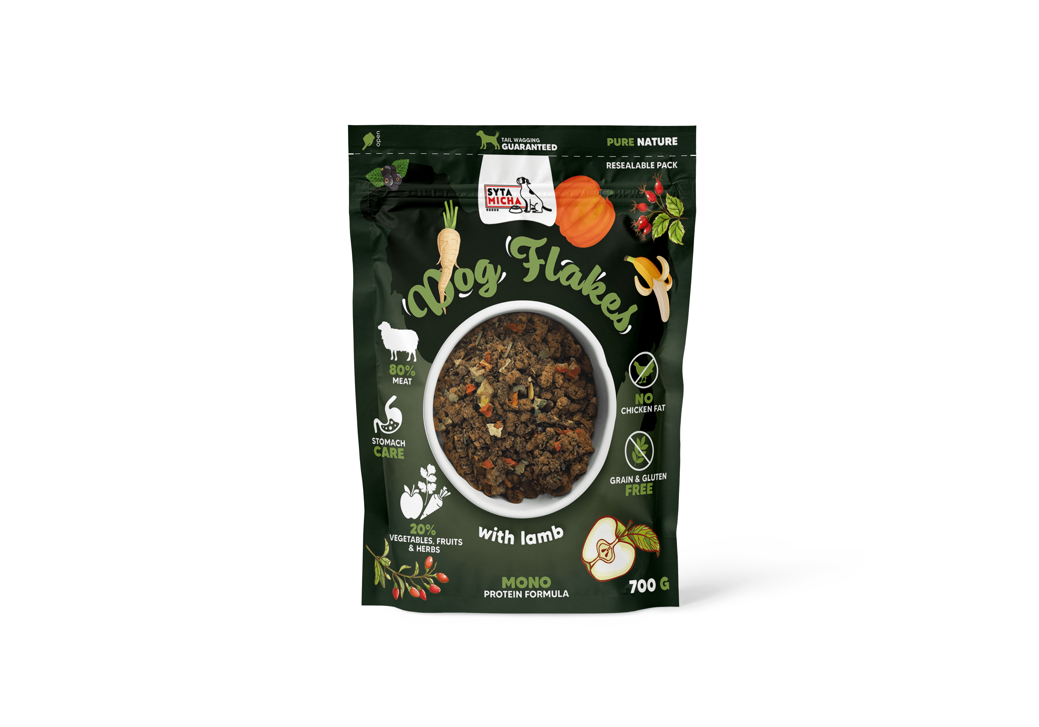 Syta Micha Dog flakes dried dog food Lamb 700g