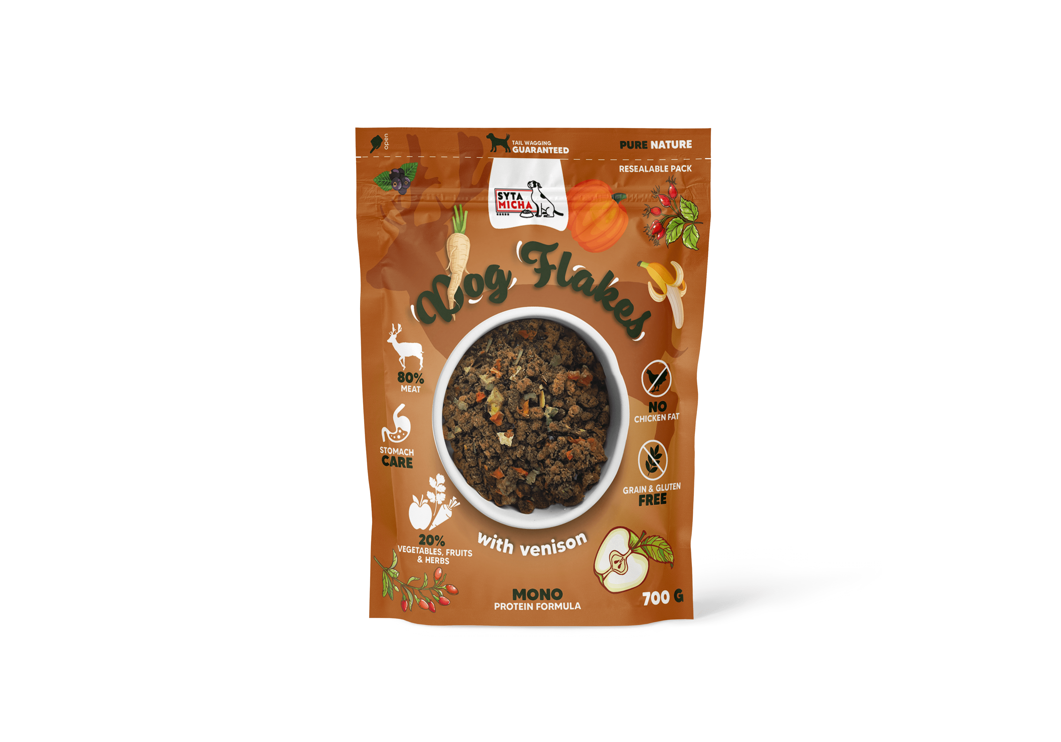 Syta Micha Dog flakes dried dog food Venison 700g