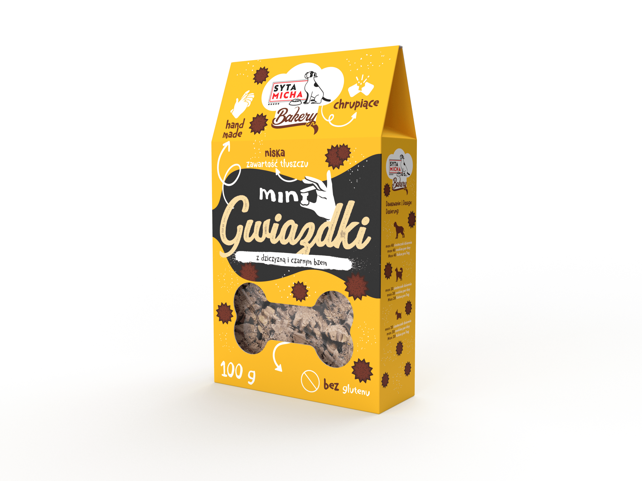 Dog cookies Mini star with venison and elderberry 100g